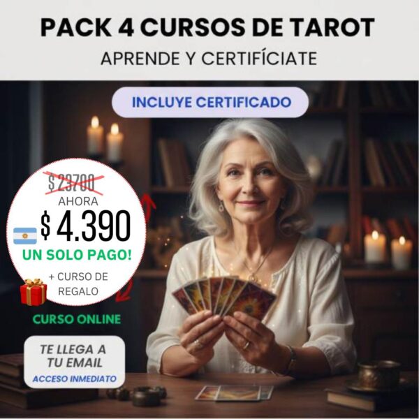 PACK 4 CURSOS DE TAROT + CERTIFICADO