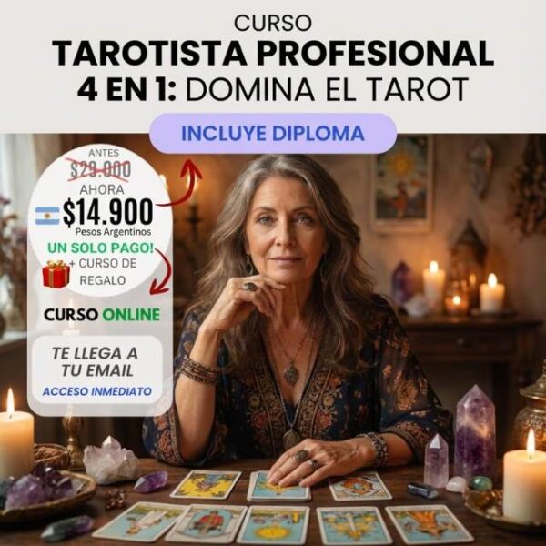 Tarotista Profesional 4 en 1: Domina el Tarot Terapéutico y Genera Ingresos