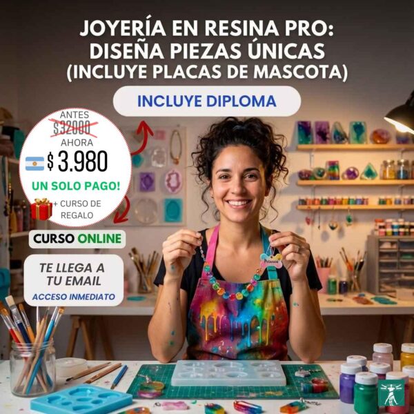 Joyería en Resina Pro: Diseña Piezas Únicas (Incluye Placas de Mascota)