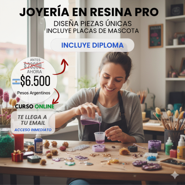 Joyería en Resina Pro: Diseña Piezas Únicas (Incluye Placas de Mascota)