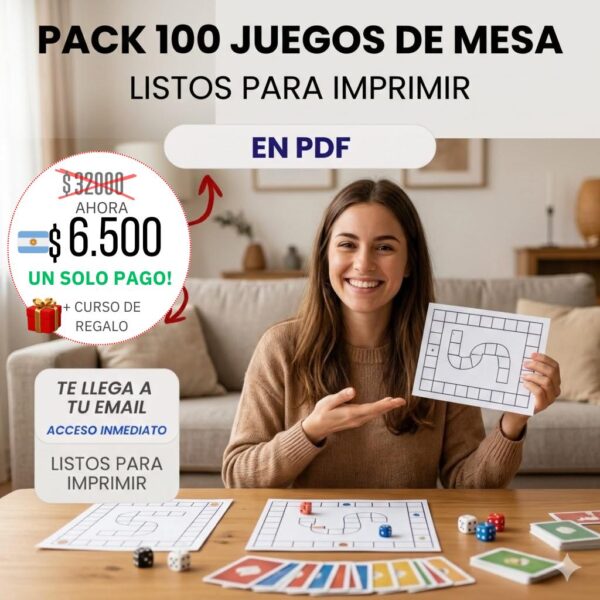 Mega Pack 1 - Mas de 100 Juegos de Mesa Imprimibles en PDF 🎲